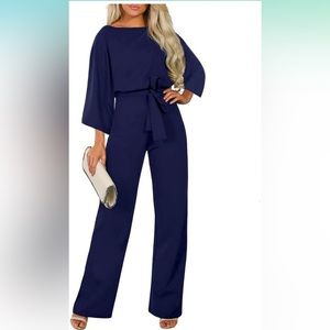 Jumpsuits for Women Casual Loose Batwing Sleeve